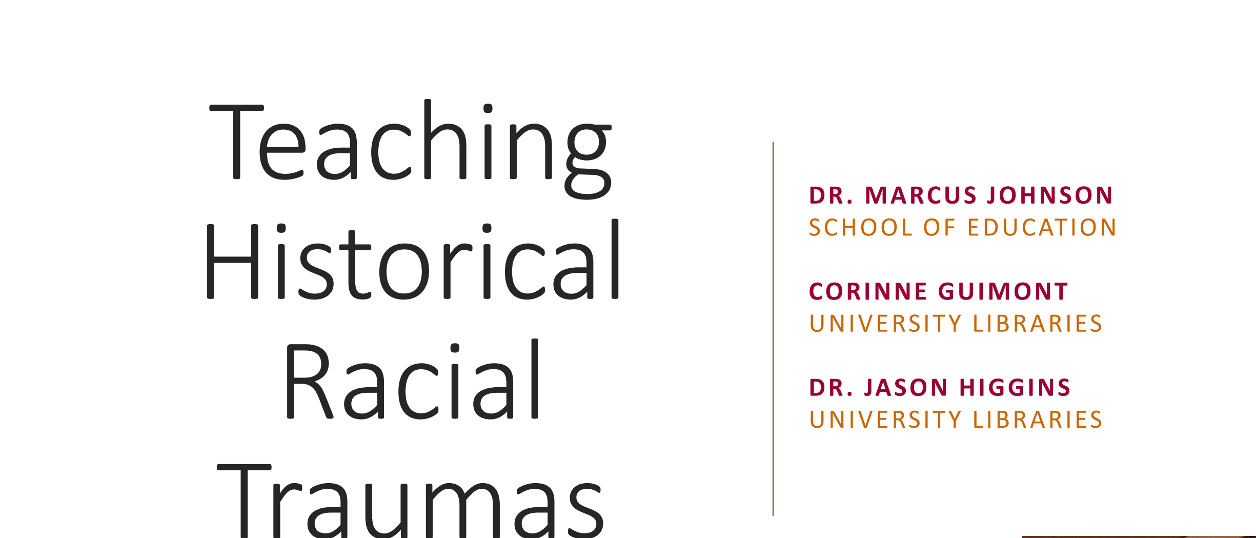 Teaching Historical Racial Traumas project preview
